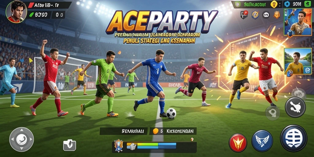 Screenshot gameplay ACEPARTY yang menampilkan aksi olahraga seru.