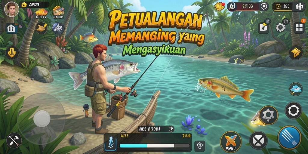 Tampilan menarik dari gameplay API33 yang menampilkan pemancing beraksi.