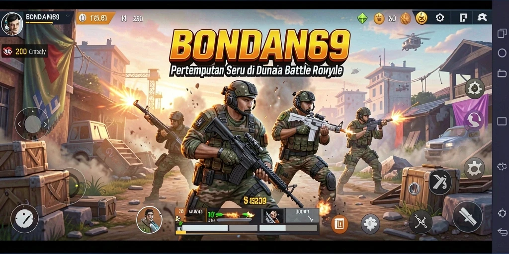 Tangkapan layar gameplay BONDAN69 yang penuh aksi di arena pertempuran.