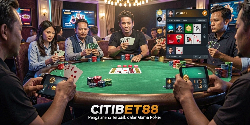 Tampilan gameplay seru dari CITIBET88 menunjukkan aksi poker yang intens.