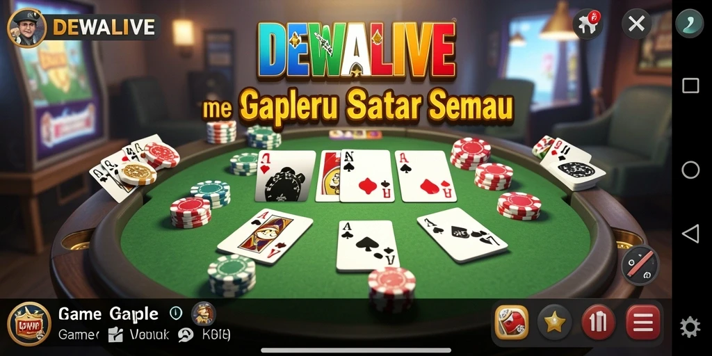 Tampilan gameplay seru dari game Gaple DEWALIVE.
