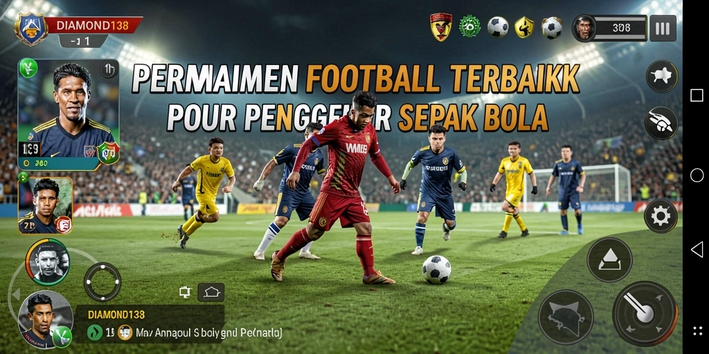 Tampilan gameplay seru dari DIAMOND138 dengan aksi sepak bola yang mendebarkan.