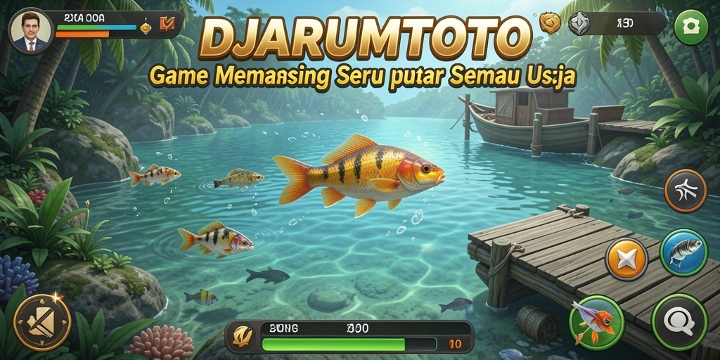 Screenshot gameplay DJARUMTOTO menampilkan pengalaman memancing yang seru dan menantang.