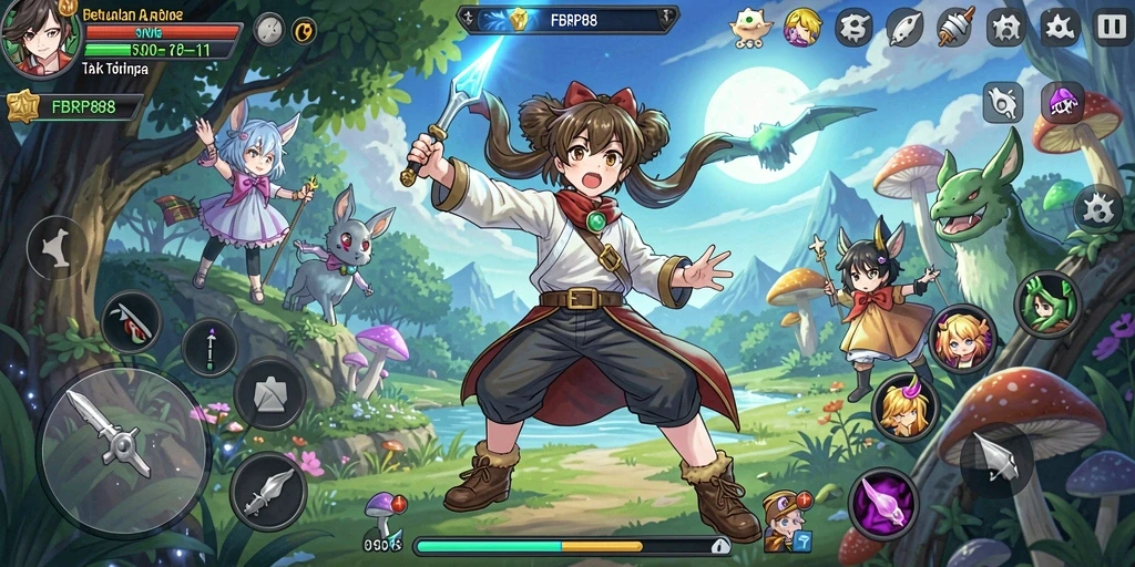 Menampilkan aksi epik dalam game Anime FBRP88.