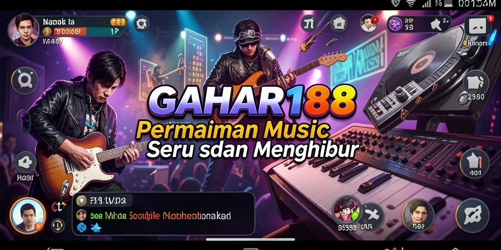 Tampilan gameplay seru GAHAR188 dengan alat musik interaktif.