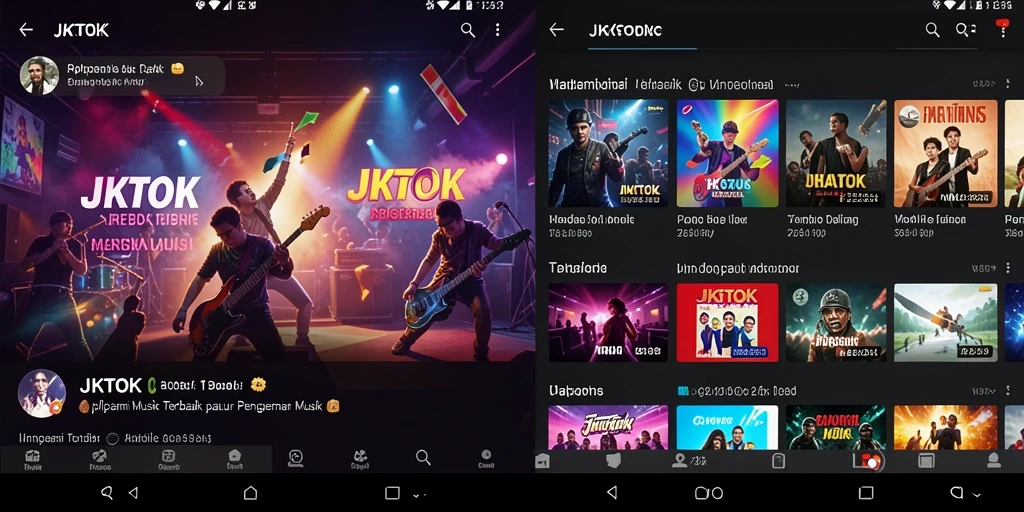 Screenshot JKTOK menampilkan pengguna memainkan musik yang menarik.