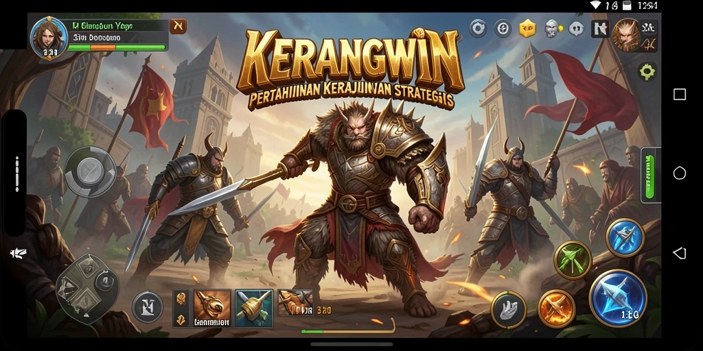 Tampak aksi seru dalam KERANGWIN, melawan musuh di tower defense.