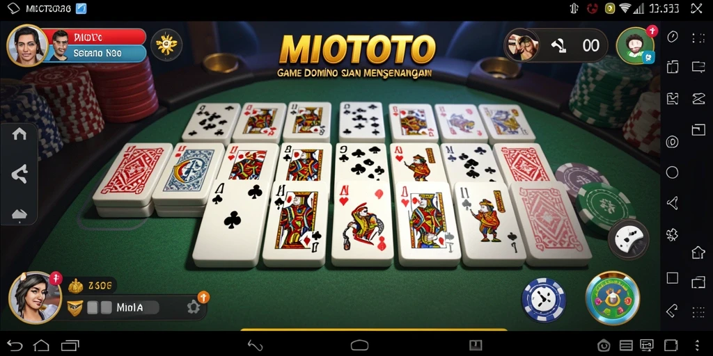 Screenshot gameplay MIOTOTO yang menunjukkan keseruan permainan Domino.