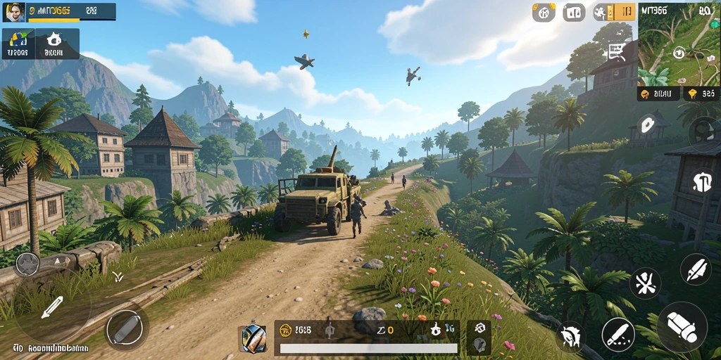 Tampilan gameplay MT966 yang menunjukkan dunia terbuka yang luas dan indah.