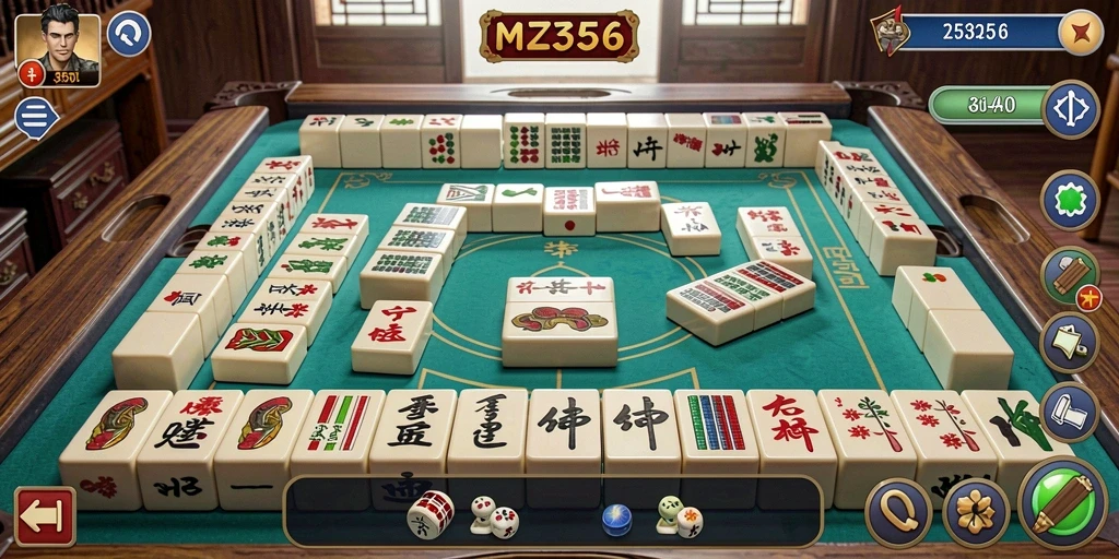 Tampilan seru gameplay MZ356 Mahjong yang menantang.