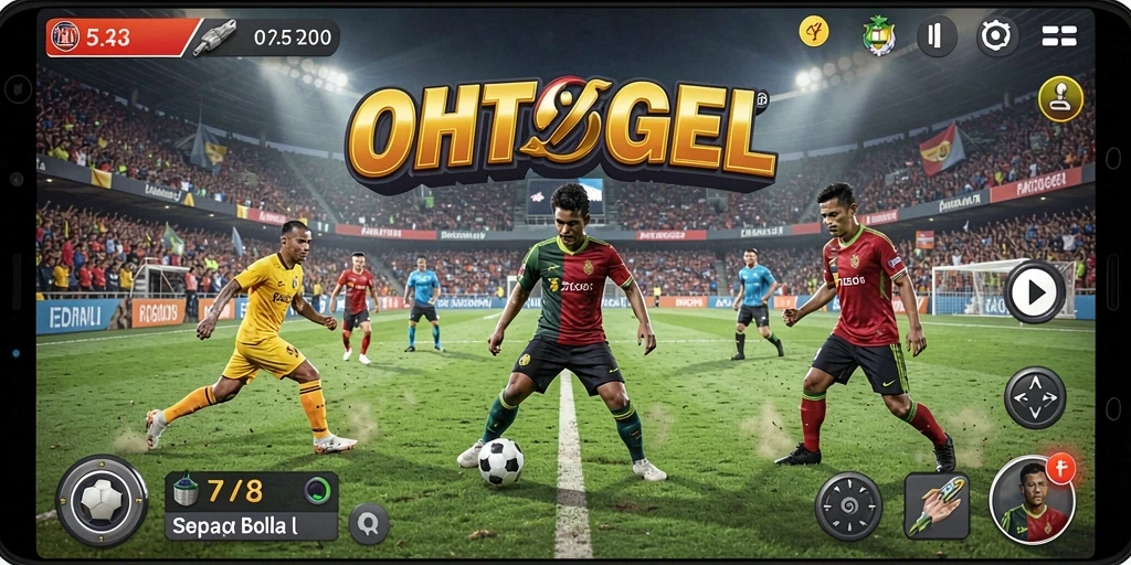 Screenshot OHTOGEL menampilkan gameplay sepak bola yang mendebarkan.