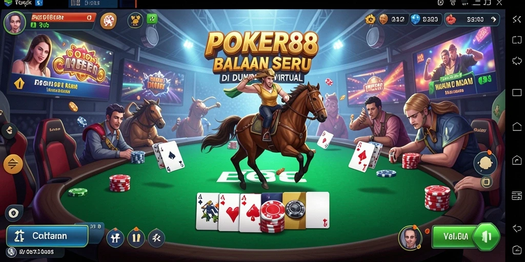 Tampilan menarik dari gameplay seru di POKER88.