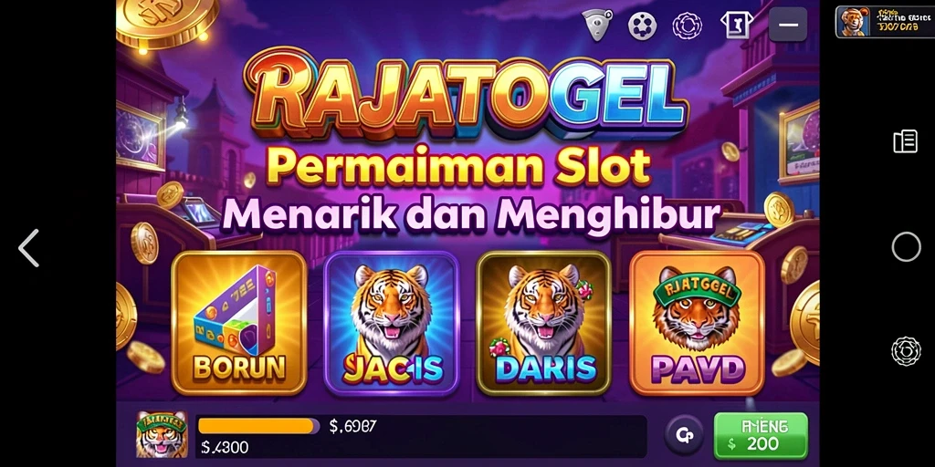 Tampilan gameplay seru dari permainan slot RAJATOGEL yang memikat.