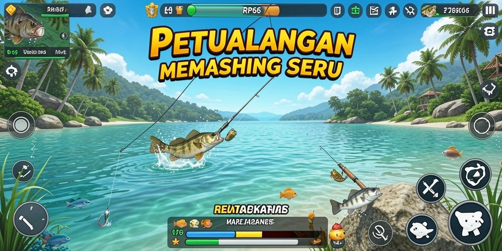Gameplay RP66 yang seru saat menangkap ikan besar.