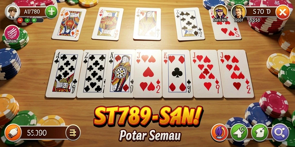Screenshot ST789 menampilkan gameplay seru dan interaktif dari permainan Domino.