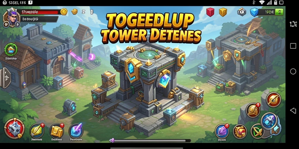 Screenshot gameplay TOGELUP Tower Defense yang mendebarkan.