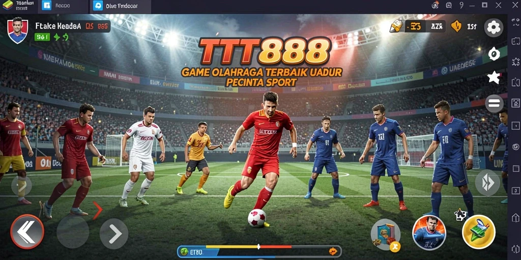 Screenshot utama TTT888 menunjukkan intensitas gameplay olahraga yang menarik.