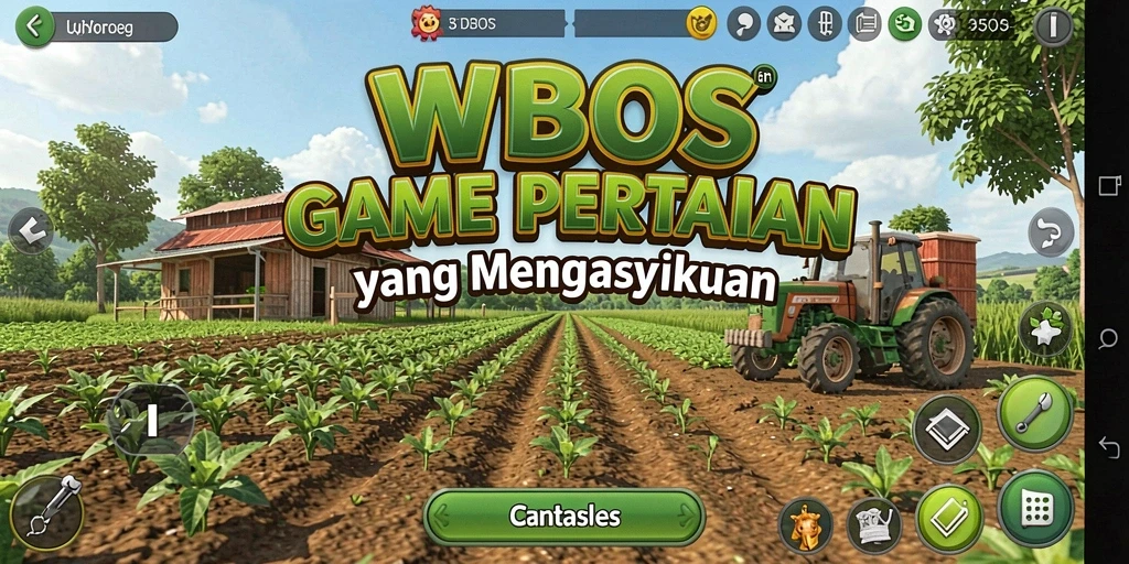 Tampilan utama gameplay WDBOS dengan aktivitas bertani yang menyenangkan.