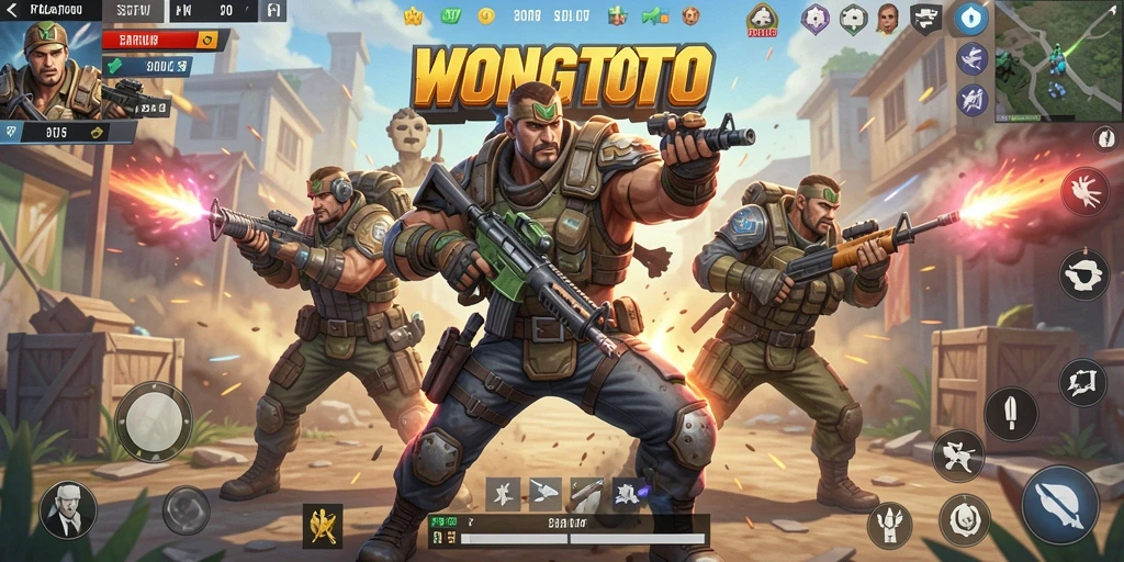 Gameplay mendebarkan WONGTOTO di arena Battle Royale.